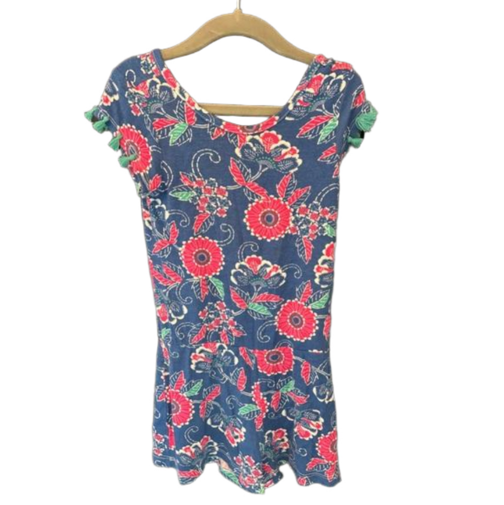 Hatley girls short sleeve short romper with scoop back neckline | size 3